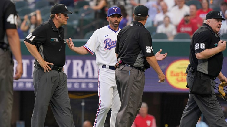 HIGHLIGHTS: Controversial 'slide rule' call ends Texas Rangers home opener, fall to Colorado Rockies 6-4
