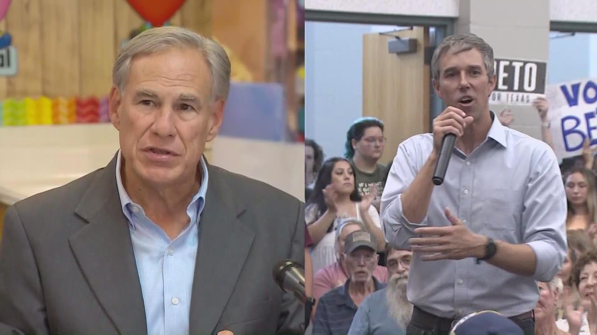 The Republican governor and the Democratic candidate to replace him were both in North Texas on Thursday.