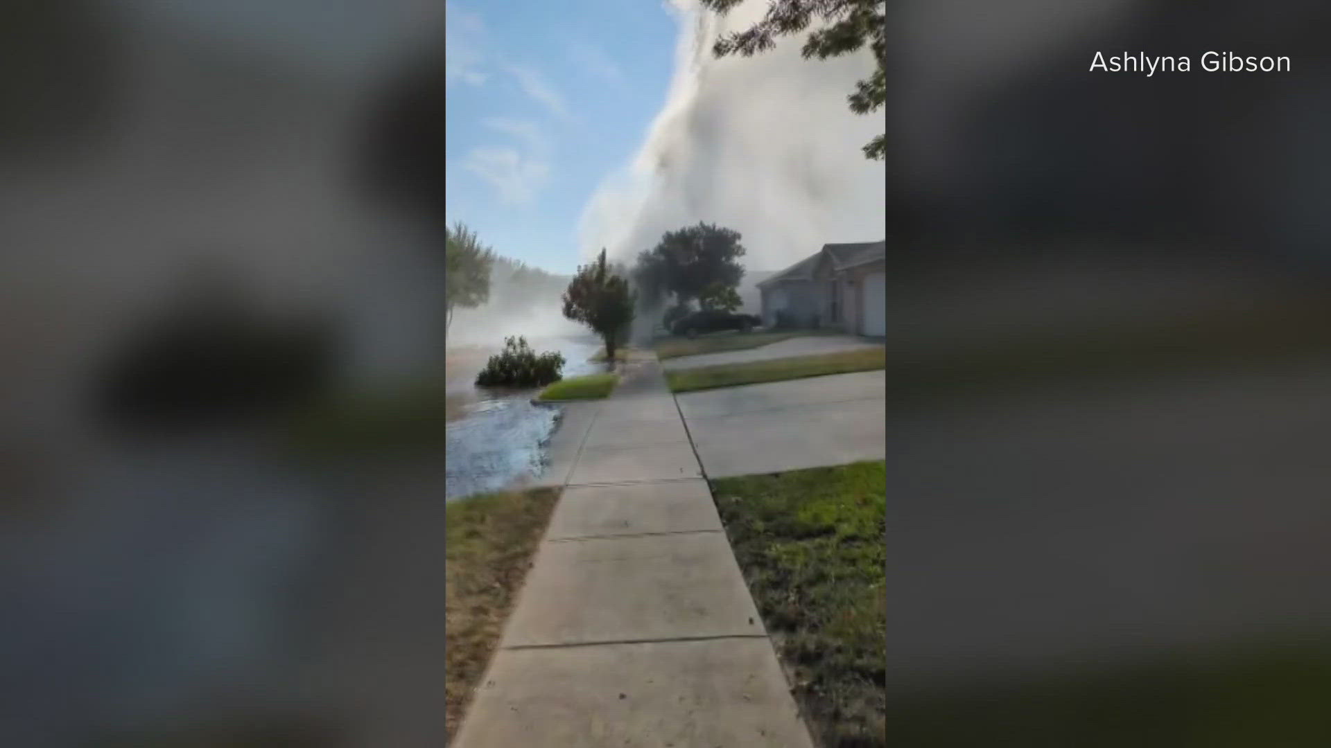 Fort Worth, Texas water main break floods street | myfoxzone.com