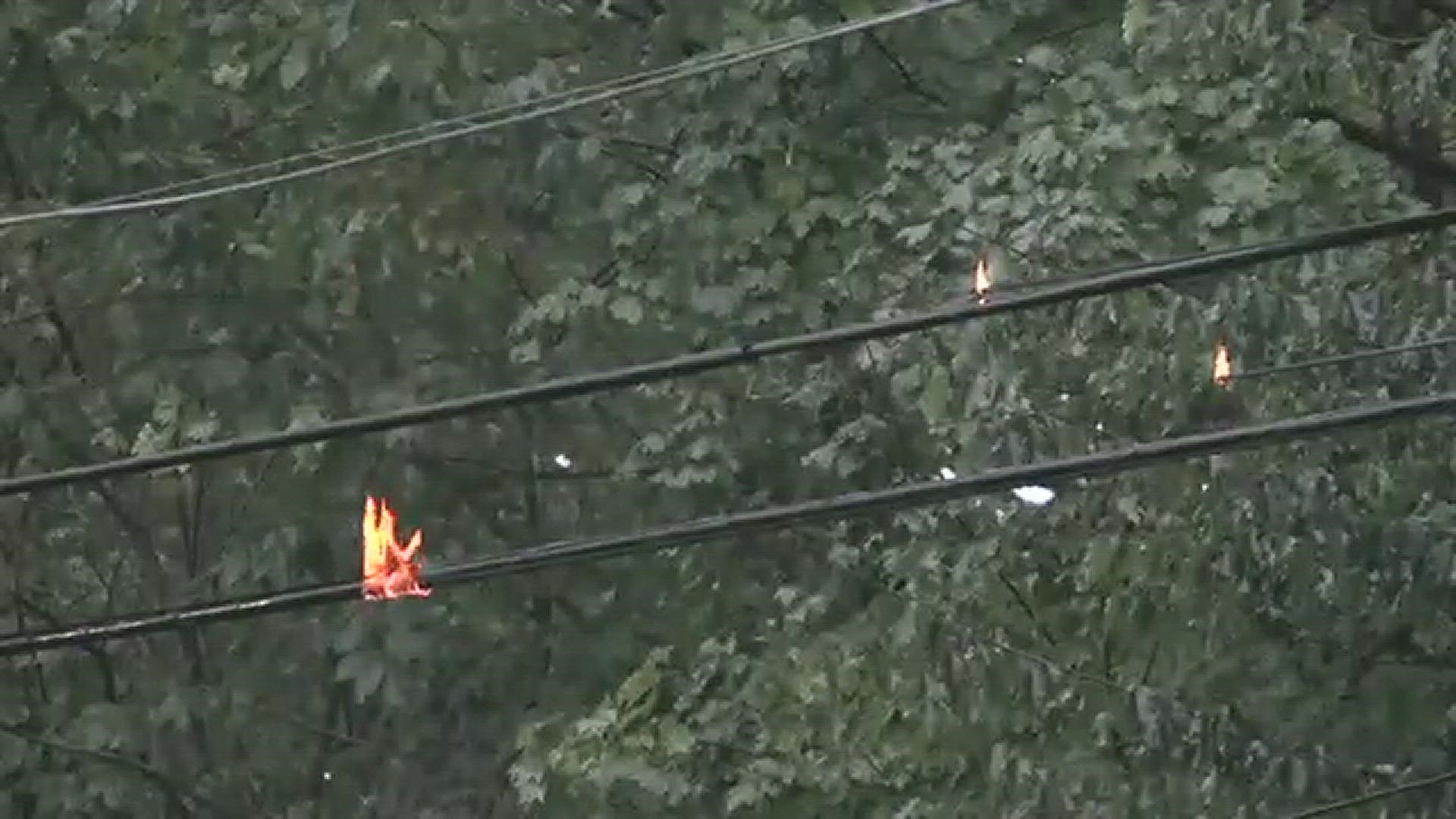 A power line keeps catching on fire in Randleman. Authorities in the area said it keeps reigniting and they're working to get electrical crews out there to fix it.