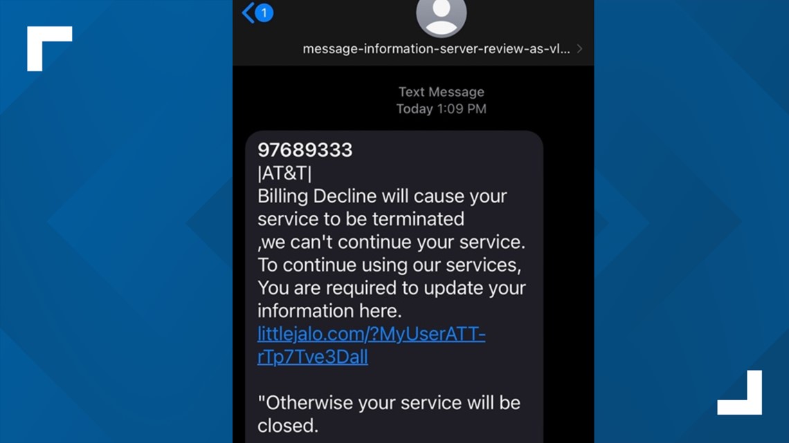 AT&T declined payment text message isn't for real