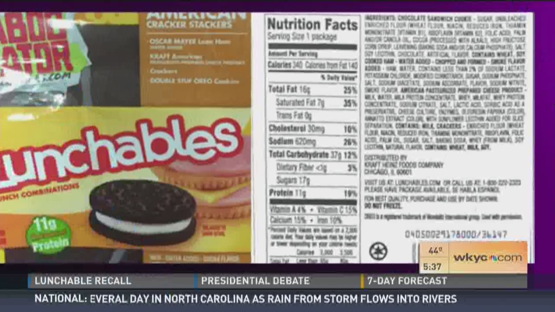 Lunch alert! Lunchables recalled