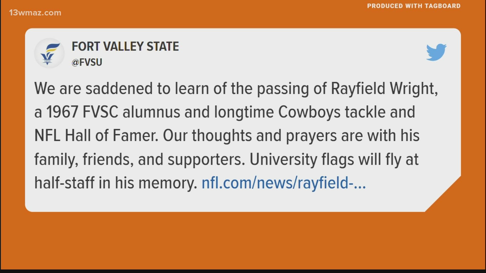 FVSU said on Twitter that University flags will fly at half-staff in his memory.