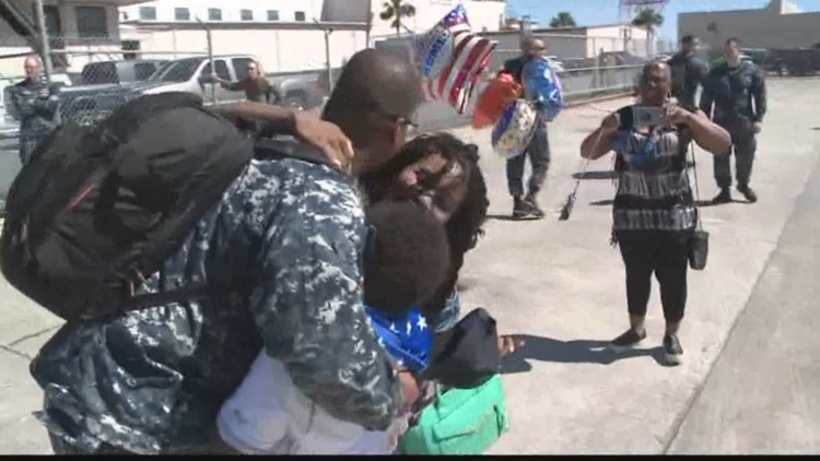 Families, loved ones reunited today at Mayport for homecoming
