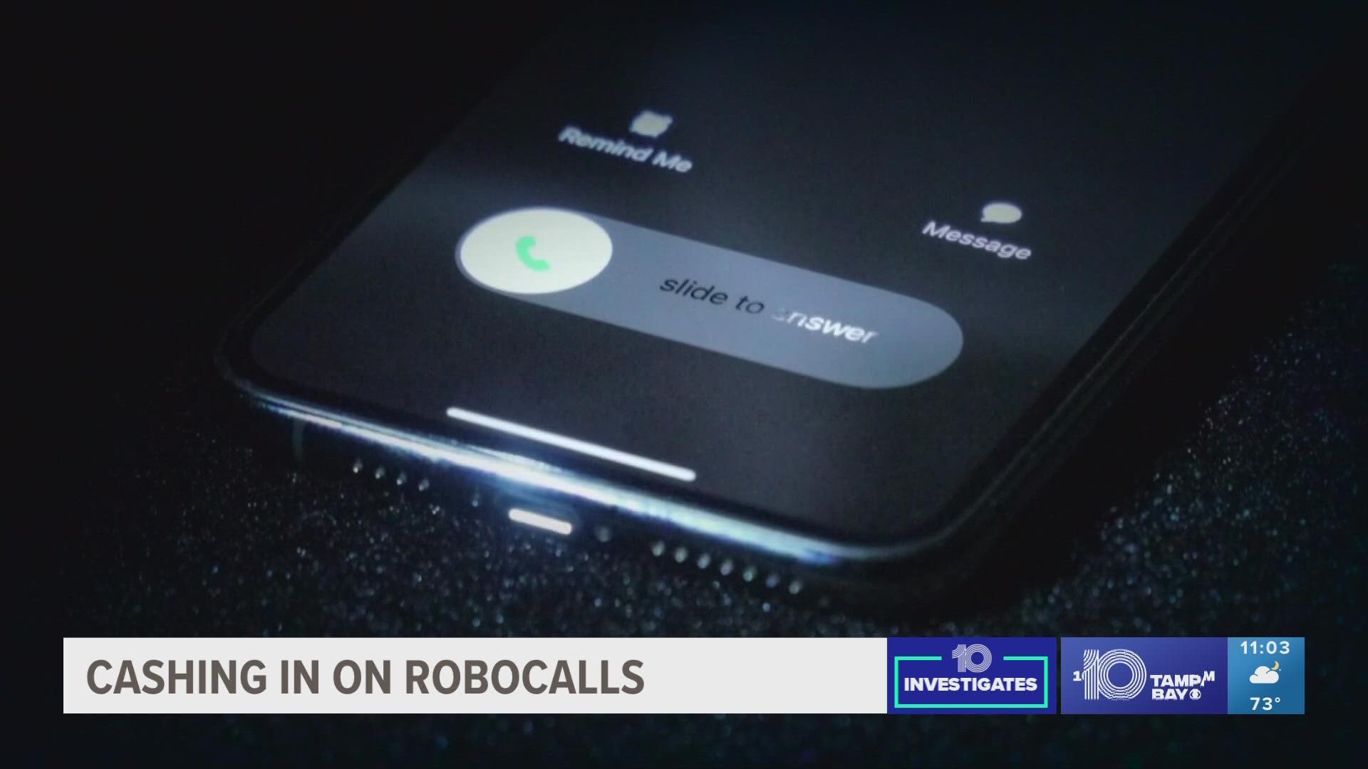 Adam Ward says he's practically tripled his cash over the last year, making thousands of dollars from trying to stop robocalls.